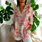 Women's V-Neck Button Blouse Elegant Relaxed Fit Lightweight Work Shirt™ – Zeitlose Eleganz für jeden Anlass