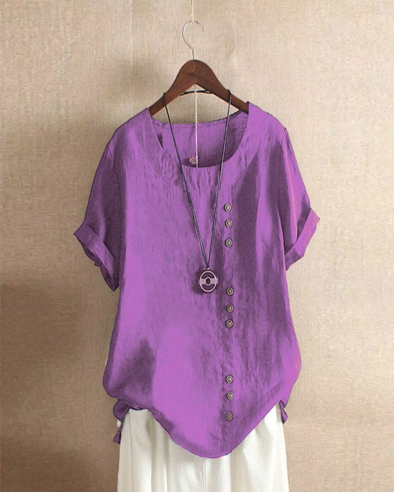 Beatrice | Women's Summer Button Detail Casual Blouse™ – Mühelose Eleganz für warme Tage