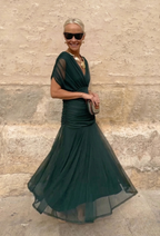 Women's Elegant Maxi Dress with V-Neck and Flowing Fit™ – Zeitlose Eleganz für jeden Anlass
