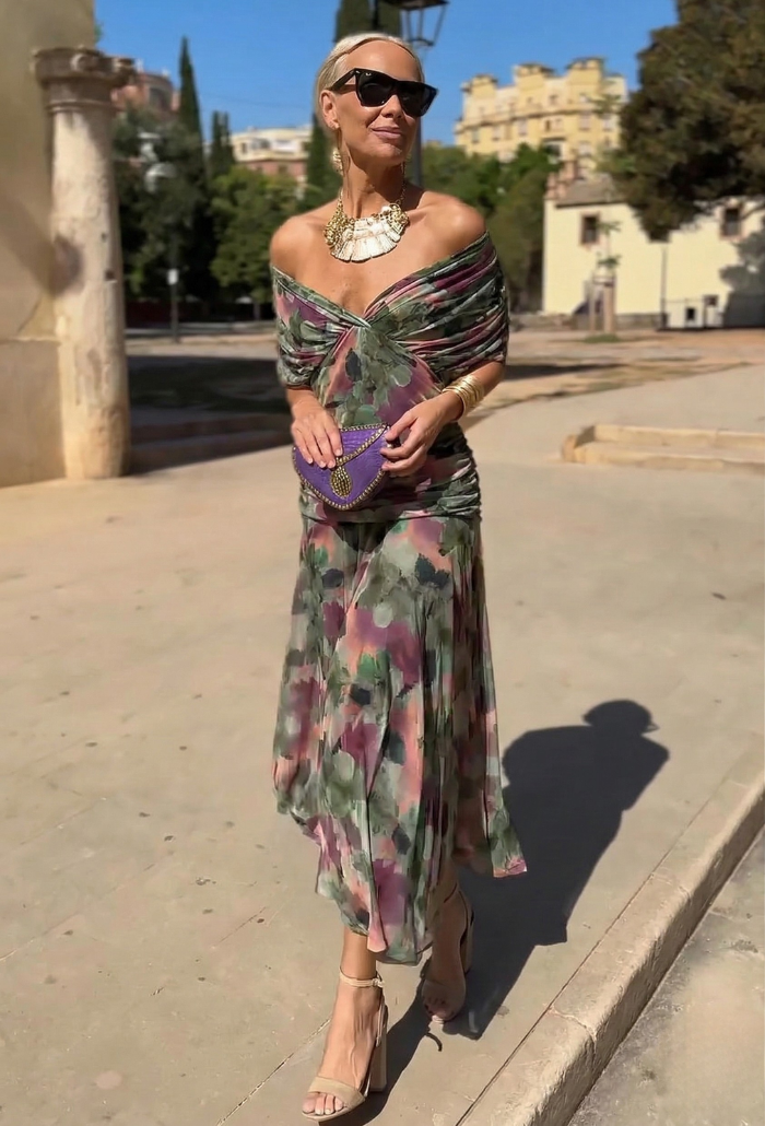 Women's Elegant Maxi Dress with V-Neck and Flowing Fit™ – Zeitlose Eleganz für jeden Anlass