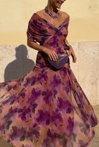Women's Elegant Maxi Dress with V-Neck and Flowing Fit™ – Zeitlose Eleganz für jeden Anlass