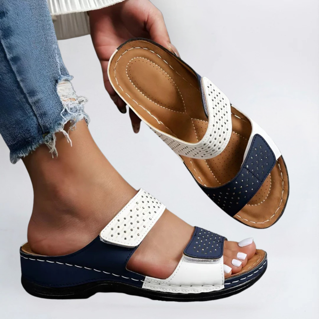 Women's Orthopedic Platform Sandals with Double Strap and Cushioned Sole™ – Ganztägiger Komfort mit stilvoller Eleganz