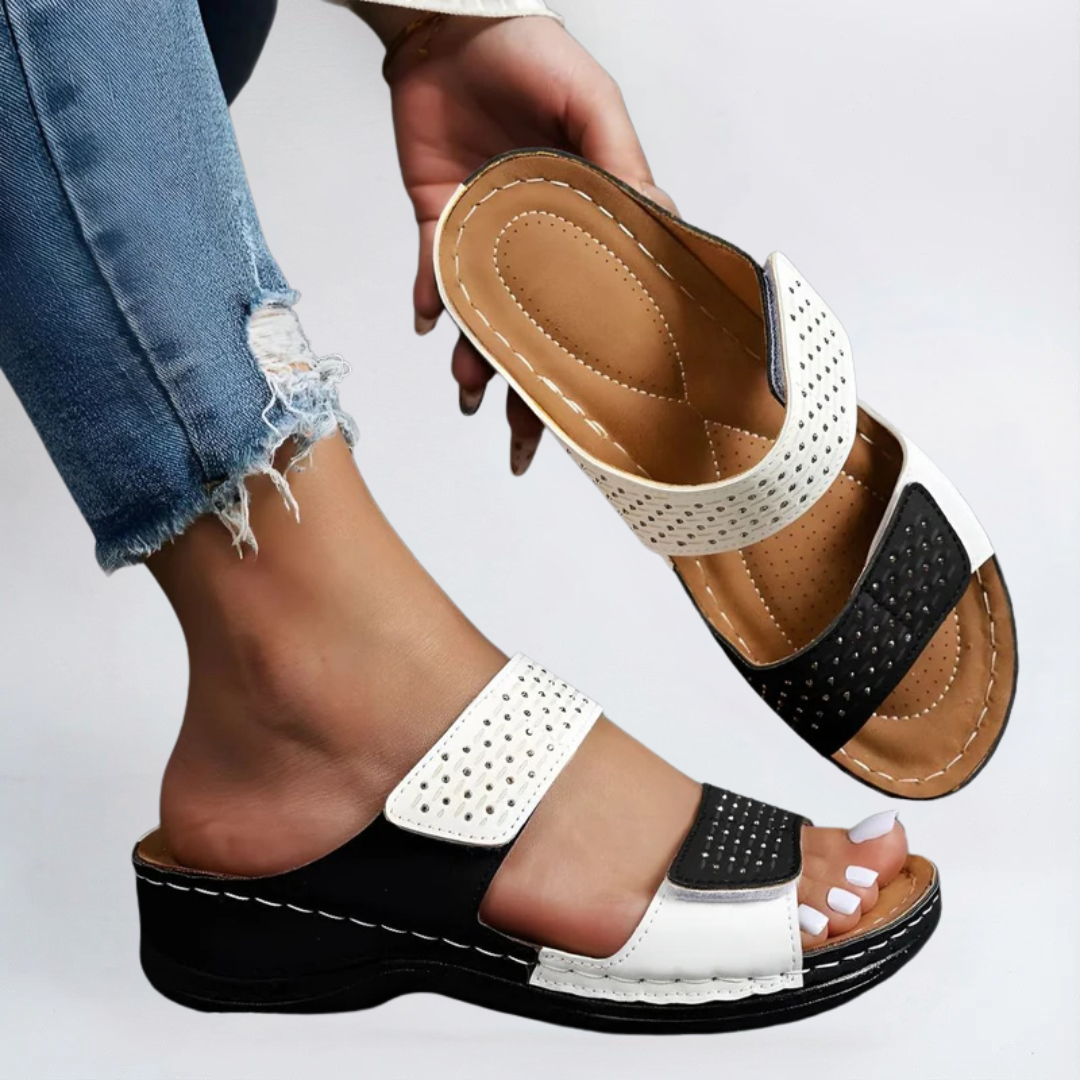 Women's Orthopedic Platform Sandals with Double Strap and Cushioned Sole™ – Ganztägiger Komfort mit stilvoller Eleganz
