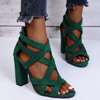 Women's Chunky Heel Strappy Sandals with Open Toe and Secure Fit™ – Stilvoller Komfort für besondere Anlässe