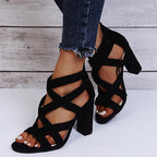 Women's Chunky Heel Strappy Sandals with Open Toe and Secure Fit™ – Stilvoller Komfort für besondere Anlässe