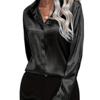 Sarah | Women's Button Down Long Sleeve Satin Blouses™ – Luxuriöse Eleganz für jeden Anlass