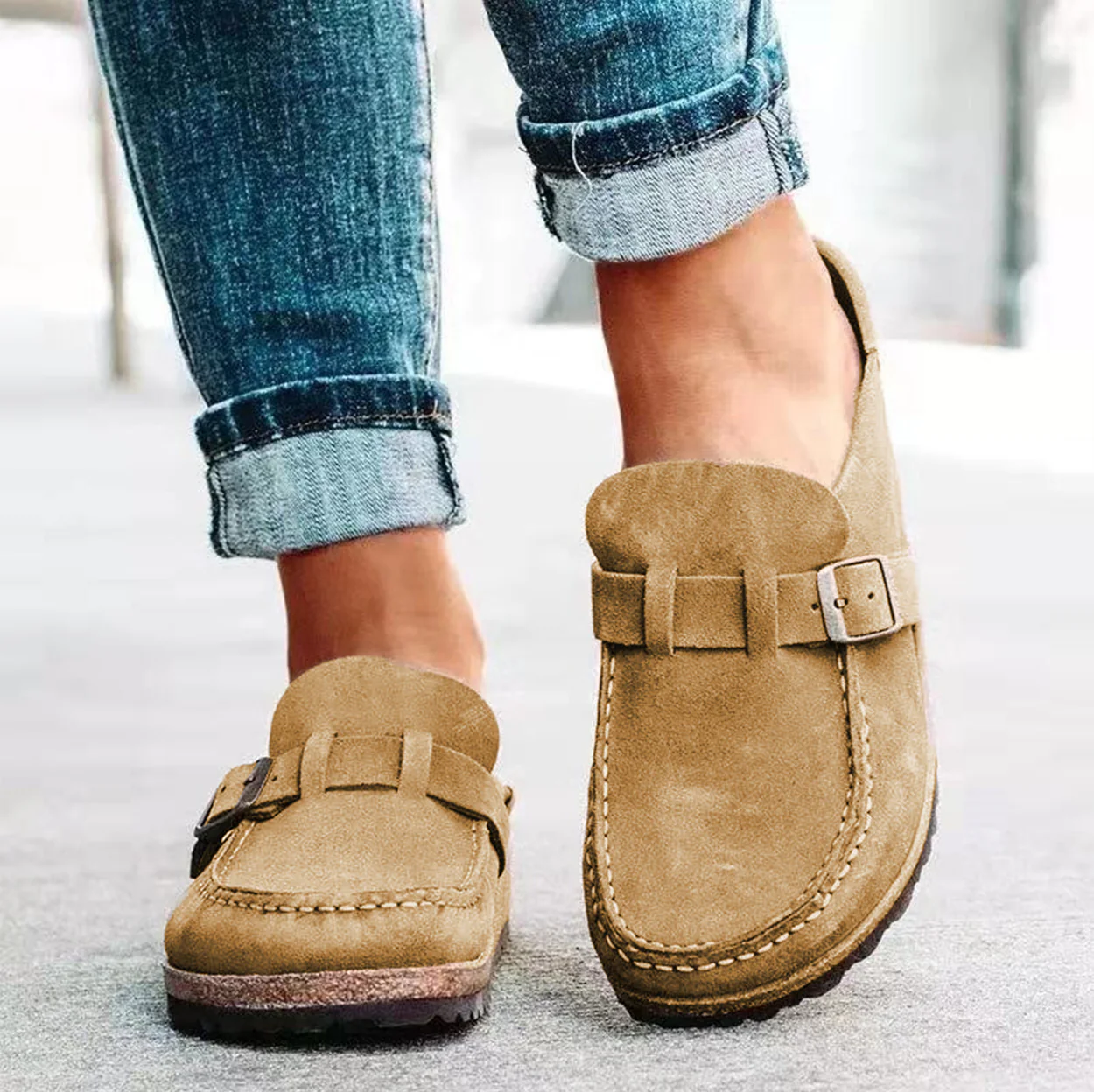 Orthopädische Slip-On Mokassins für Damen mit gepolsterter Einlegesohle und Schnallen-Detail™ – Eleganter Komfort für jeden Tag