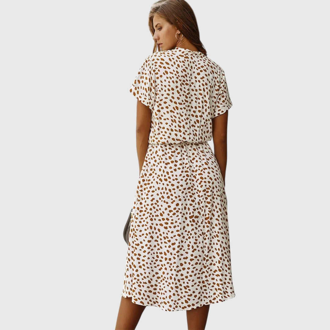 Printed Button-Front Midi Dress™ – Mühelose Eleganz für jeden Tag