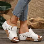 Women's Platform Sandals with Buckle Strap and Cushioned Footbed™ – Komfort trifft auf stilvolle Eleganz