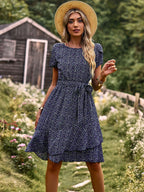 Floral Pleated Dress With Elegant Comfortable Fit for Women™ – Elegante Vielseitigkeit für jeden Anlass