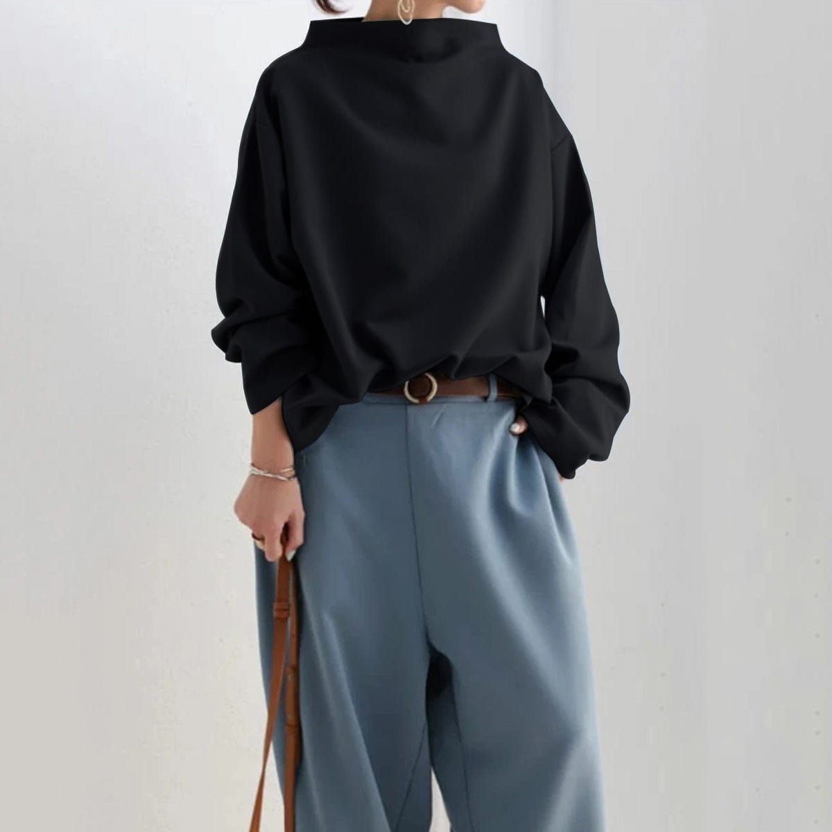 Rachel | Women High-Neck Long Sleeve Top™ – Elegante Vielseitigkeit für jeden Anlass