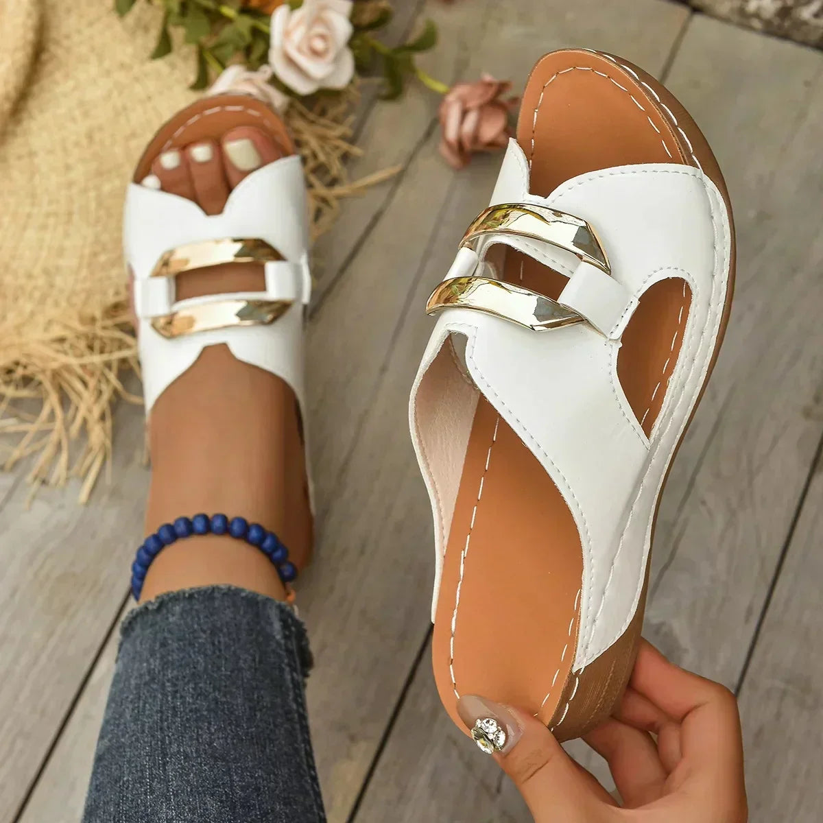 Orthopädische Plateau-Sandalen für Damen mit verstellbaren Riemen und gepolsterter Sohle™ – Stilvoller Komfort für den ganzen Tag