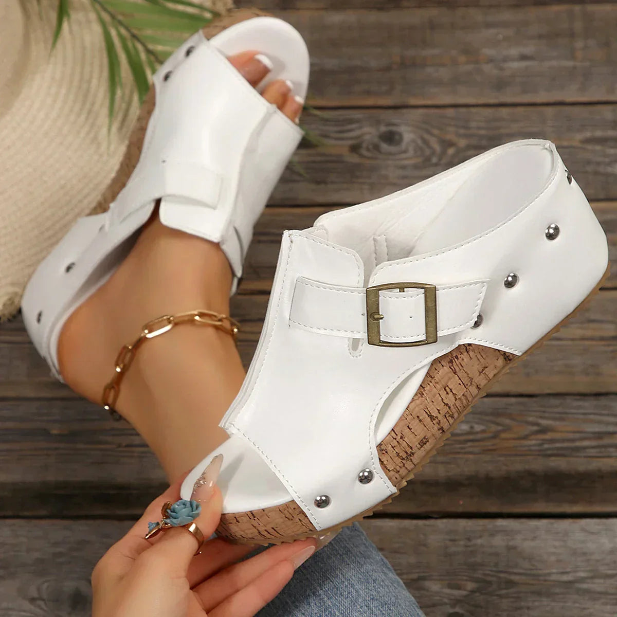 Women's Platform Sandals with Buckle Strap and Cushioned Footbed™ – Komfort trifft auf stilvolle Eleganz