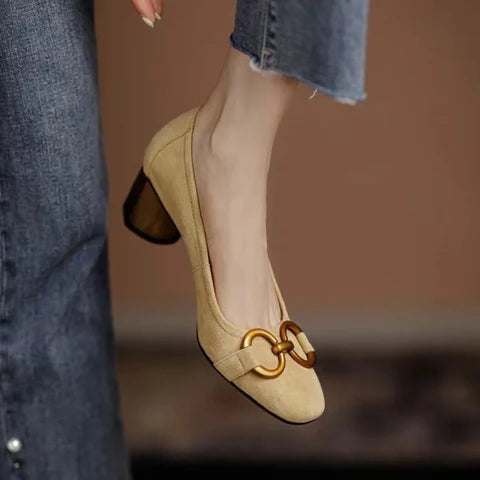 Damen Orthopädische Block Heel Pumps mit gepolsterter Einlegesohle und verstellbarem Riemen™ – Eleganter Komfort für den ganzen Tag