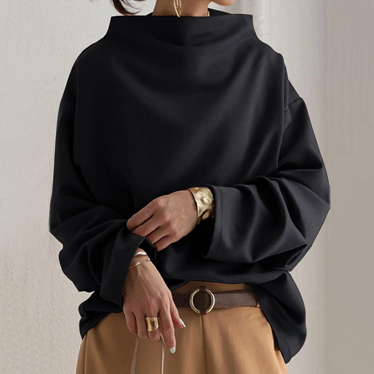 Rachel | Women High-Neck Long Sleeve Top™ – Elegante Vielseitigkeit für jeden Anlass