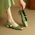 Women's Mary Jane Flats with Pearl Strap and Metallic Toe Cap™ – Zeitlose Eleganz für jeden Anlass
