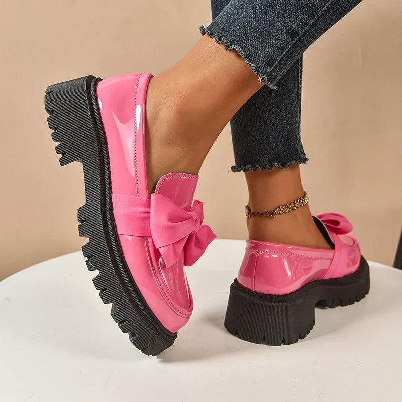 Damen Platform Loafers mit Schleifendetail und gepolsterter Innensohle™ – Stilvoller Komfort für den ganzen Tag