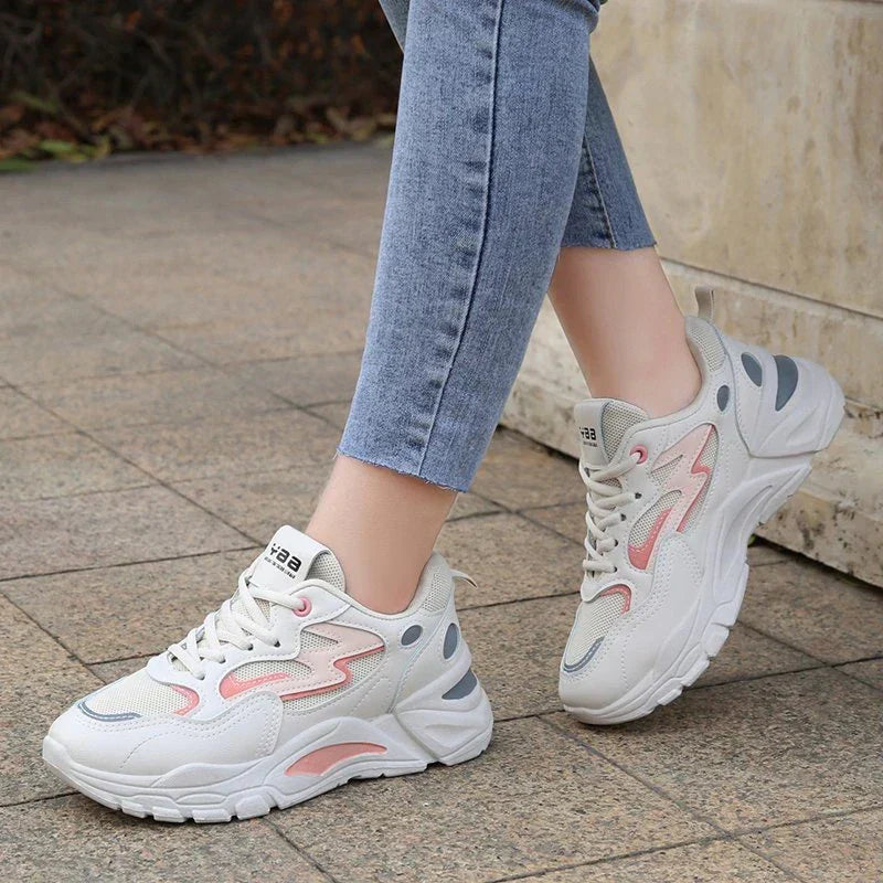 Women's Chunky Sneakers with Multicolor Design and Cushioned Sole™ – Trendiger Streetstyle mit ganztägigem Komfort