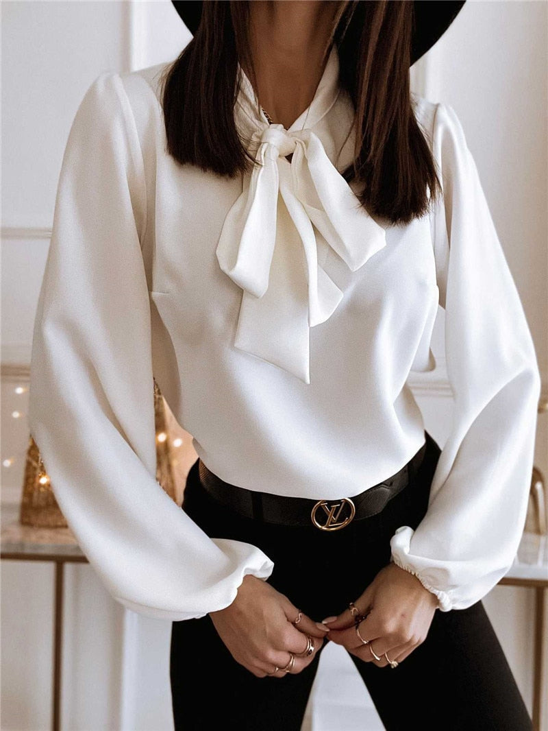 Alexis | Women's Bow Neck Long Sleeve Blouse™ – Zeitlose Eleganz für jeden Anlass