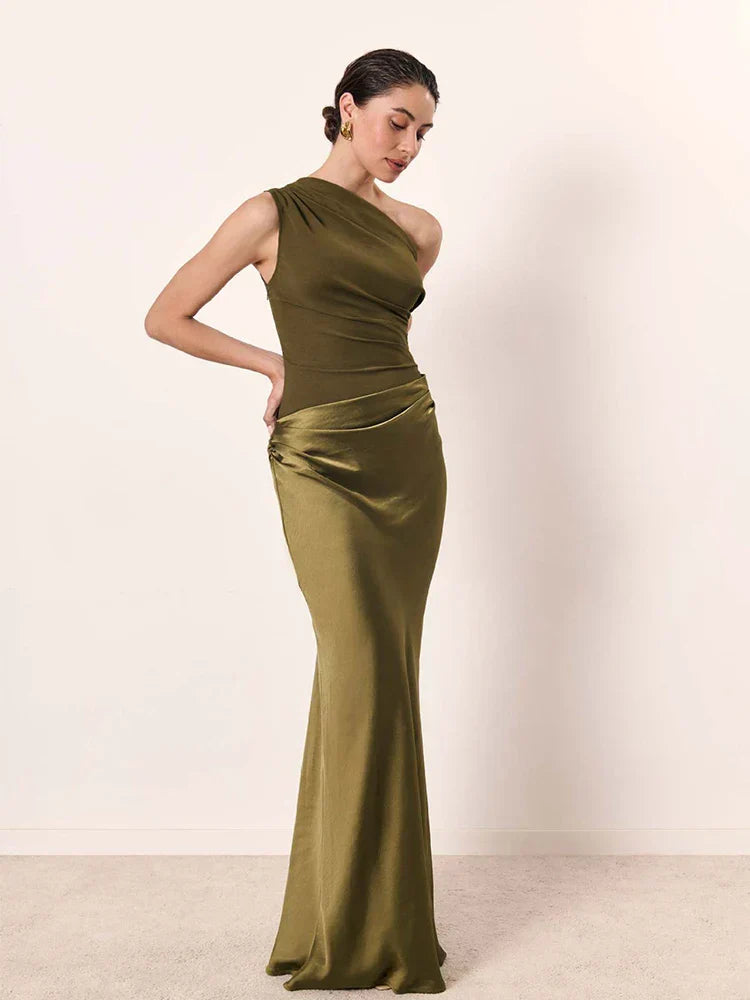 One-Shoulder Draped Maxi Dress™ – Elegante Asymmetrie für besondere Momente