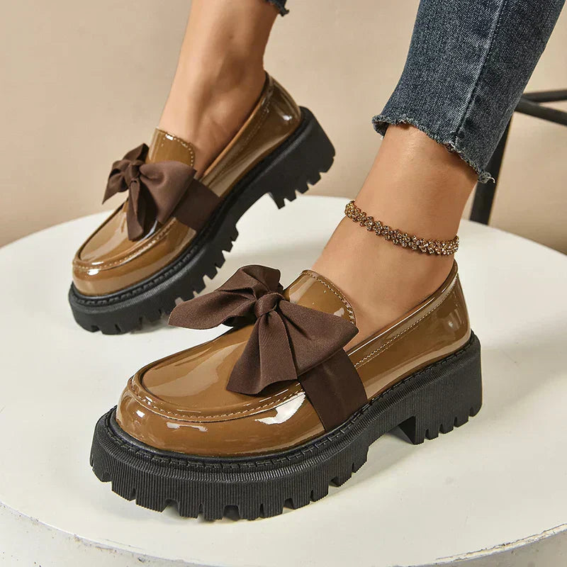 Damen Platform Loafers mit Schleifendetail und gepolsterter Innensohle™ – Stilvoller Komfort für den ganzen Tag