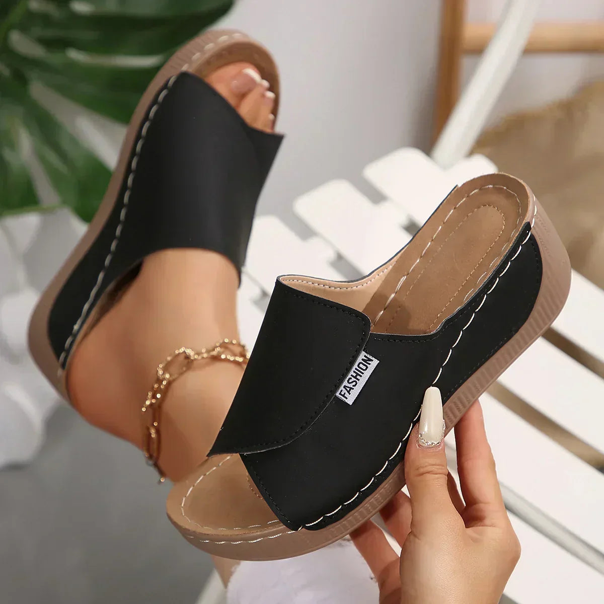 Women's Orthopedic Wedge Heel Sandals with Cushioned Sole and Slip On Design™ – Ganztägiger Komfort mit eleganter Höhe