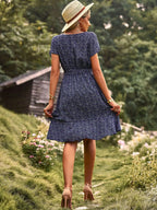 Floral Pleated Dress With Elegant Comfortable Fit for Women™ – Elegante Vielseitigkeit für jeden Anlass