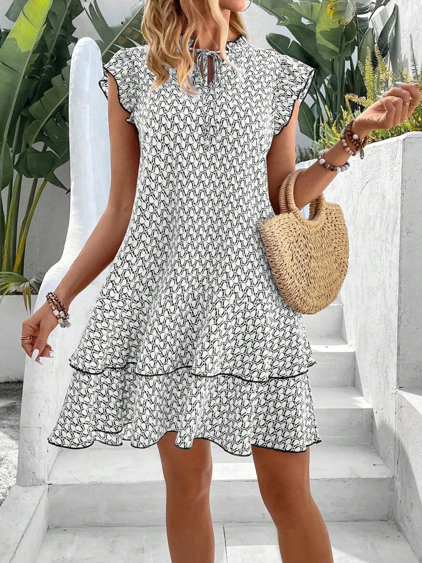 Tiered Ruffle Casual Mini Dress™ – Mühelose Eleganz für jeden Tag