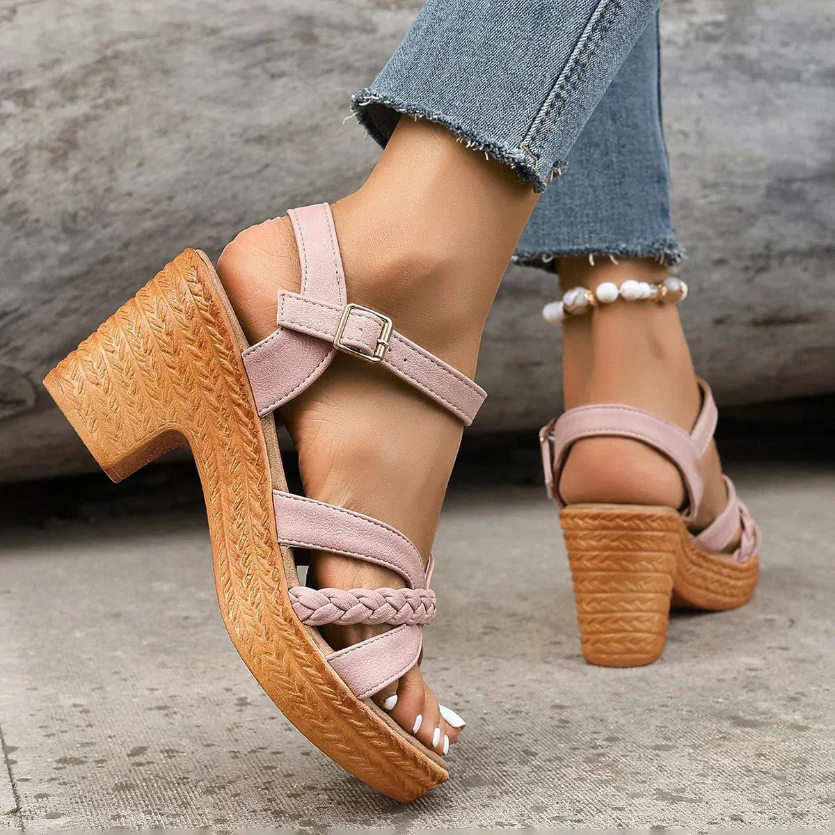 Orthopädische Plateau Sandalen für Damen mit gepolsterter Sohle und verstellbaren Riemen™ – Eleganter Komfort für den ganzen Tag