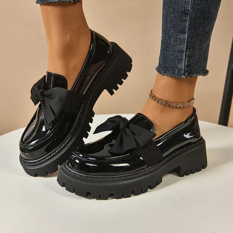 Damen Platform Loafers mit Schleifendetail und gepolsterter Innensohle™ – Stilvoller Komfort für den ganzen Tag