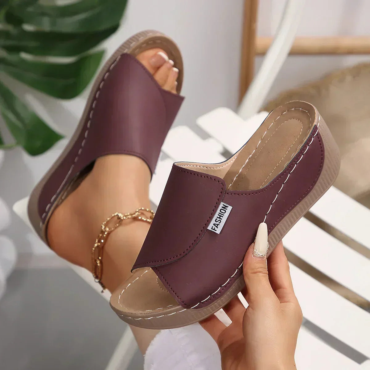 Women's Orthopedic Wedge Heel Sandals with Cushioned Sole and Slip On Design™ – Ganztägiger Komfort mit eleganter Höhe