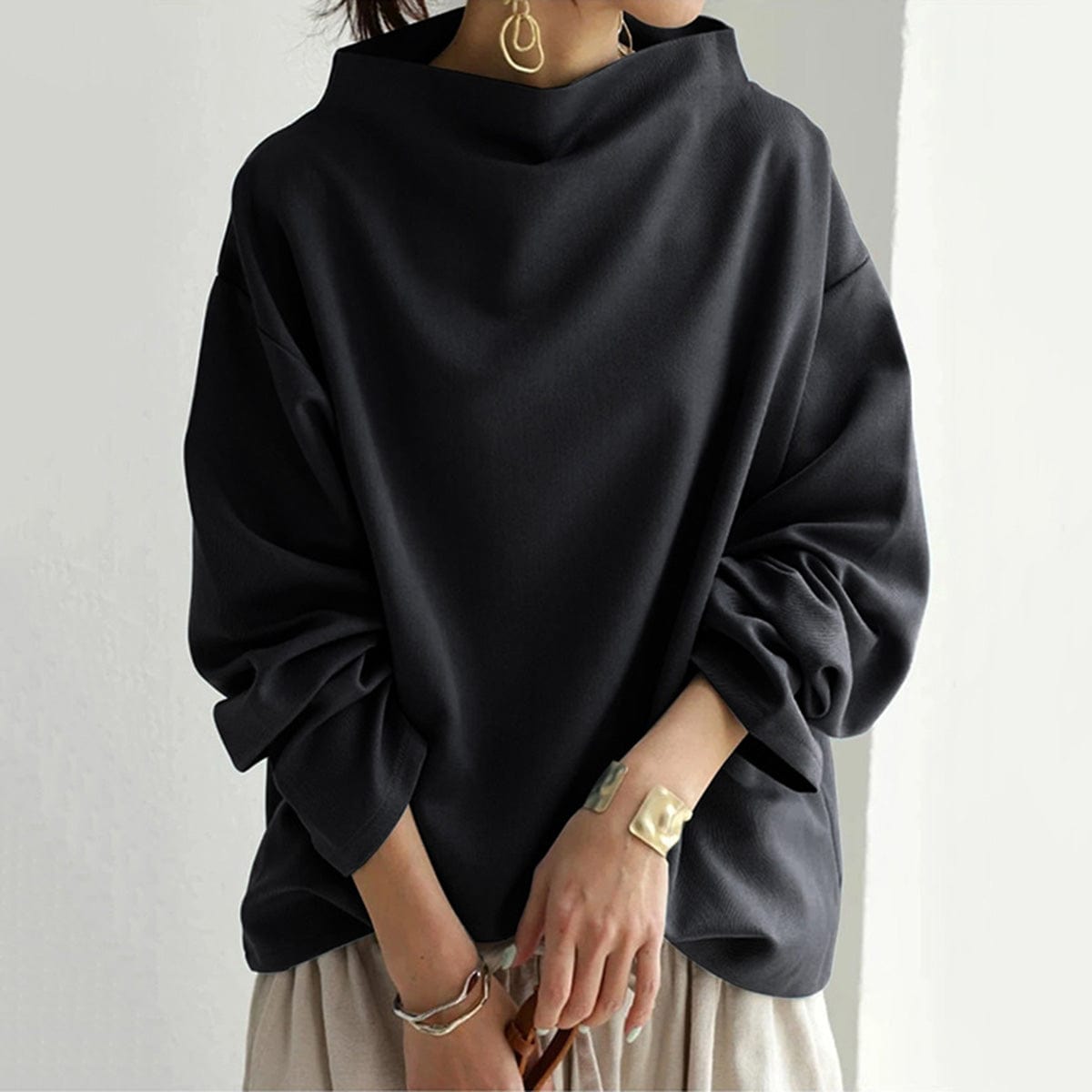Rachel | Women High-Neck Long Sleeve Top™ – Elegante Vielseitigkeit für jeden Anlass