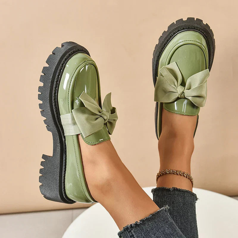 Damen Platform Loafers mit Schleifendetail und gepolsterter Innensohle™ – Stilvoller Komfort für den ganzen Tag
