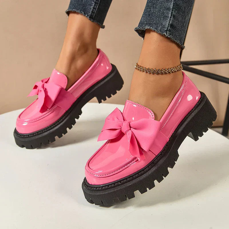 Damen Platform Loafers mit Schleifendetail und gepolsterter Innensohle™ – Stilvoller Komfort für den ganzen Tag