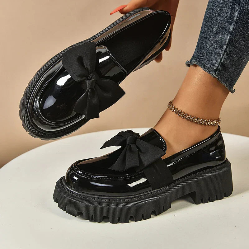 Damen Platform Loafers mit Schleifendetail und gepolsterter Innensohle™ – Stilvoller Komfort für den ganzen Tag