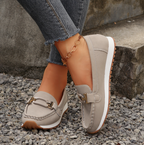 Damen Casual Loafer mit Metallschnalle und flacher Keilsohle™ – Für mühelose Eleganz im Alltag