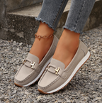 Damen Casual Loafer mit Metallschnalle und flacher Keilsohle™ – Für mühelose Eleganz im Alltag