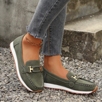 Damen Casual Loafer mit Metallschnalle und flacher Keilsohle™ – Für mühelose Eleganz im Alltag