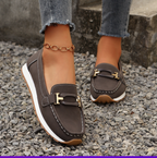 Damen Casual Loafer mit Metallschnalle und flacher Keilsohle™ – Für mühelose Eleganz im Alltag