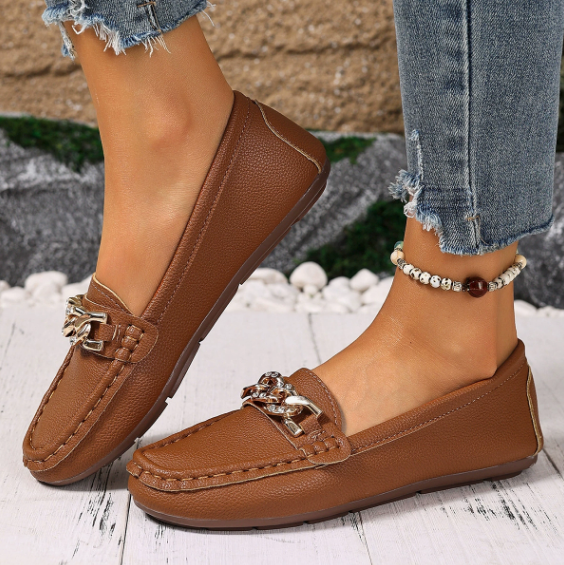 Women's Loafers with Diamond Buckle and Flat Wedge Sole™ – Eleganter Komfort für den ganzen Tag