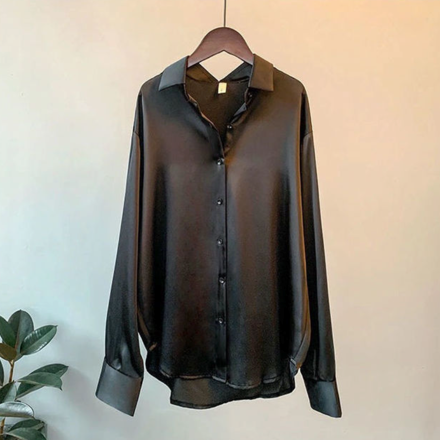 Taylor | Women's Loose Fit Button Down Satin Blouses™ – Elegante Satin-Bluse für vielseitige Anlässe