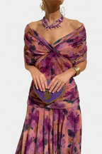 Women's Elegant Floral Pleated Dress Slim Fit Evening Midi Dress™ – Zeitlose Eleganz für besondere Momente