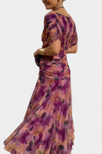 Women's Off Shoulder Midi Dress with Fitted Waist and Flowing Skirt™ – Elegante Feminine Ausstrahlung
