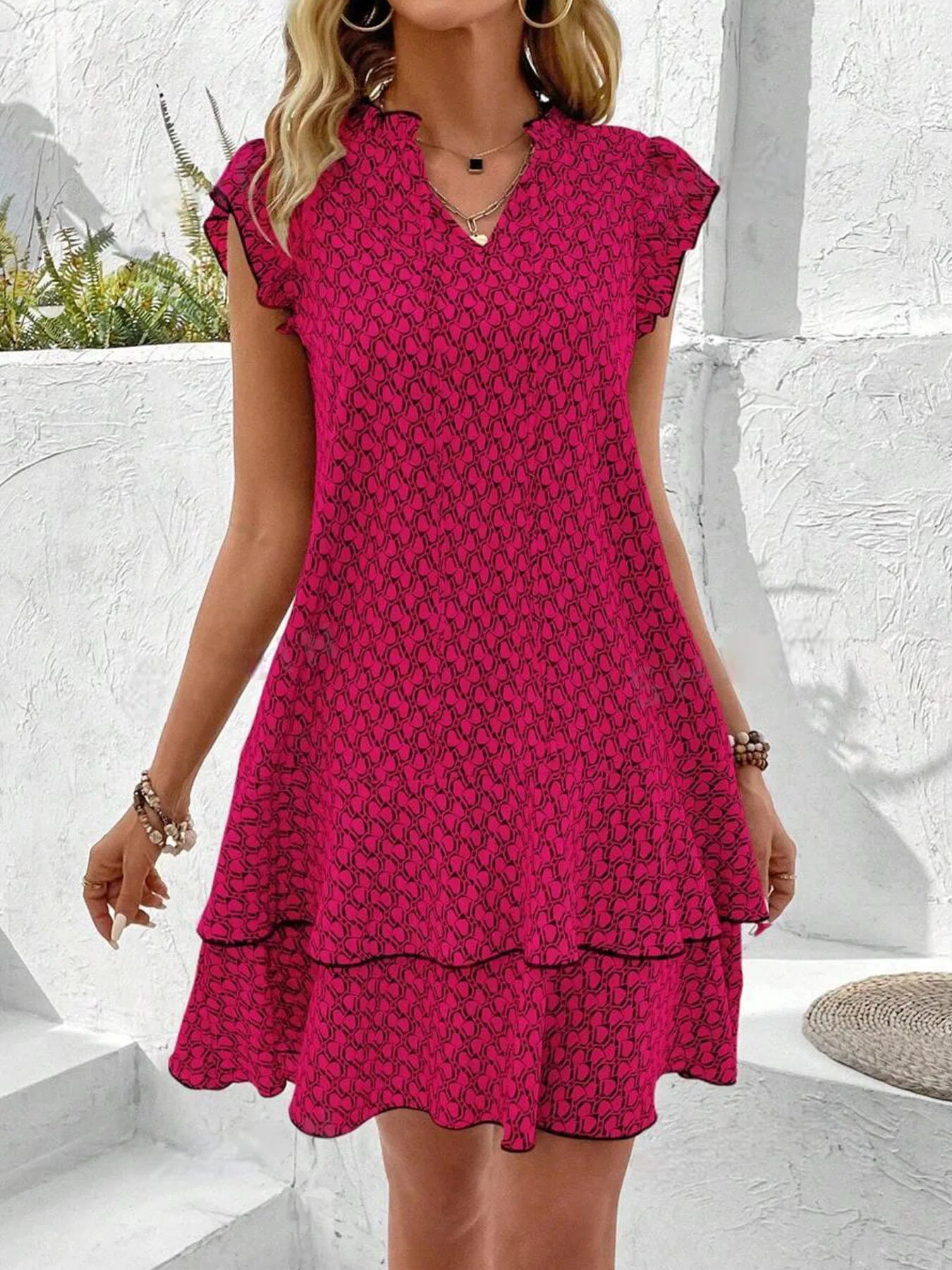 Tiered Ruffle Casual Mini Dress™ – Mühelose Eleganz für jeden Tag