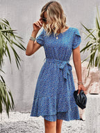 Floral Pleated Dress With Elegant Comfortable Fit for Women™ – Elegante Vielseitigkeit für jeden Anlass