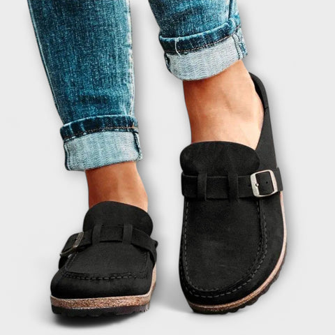 Orthopädische Slip-On Mokassins für Damen mit gepolsterter Einlegesohle und Schnallen-Detail™ – Eleganter Komfort für jeden Tag