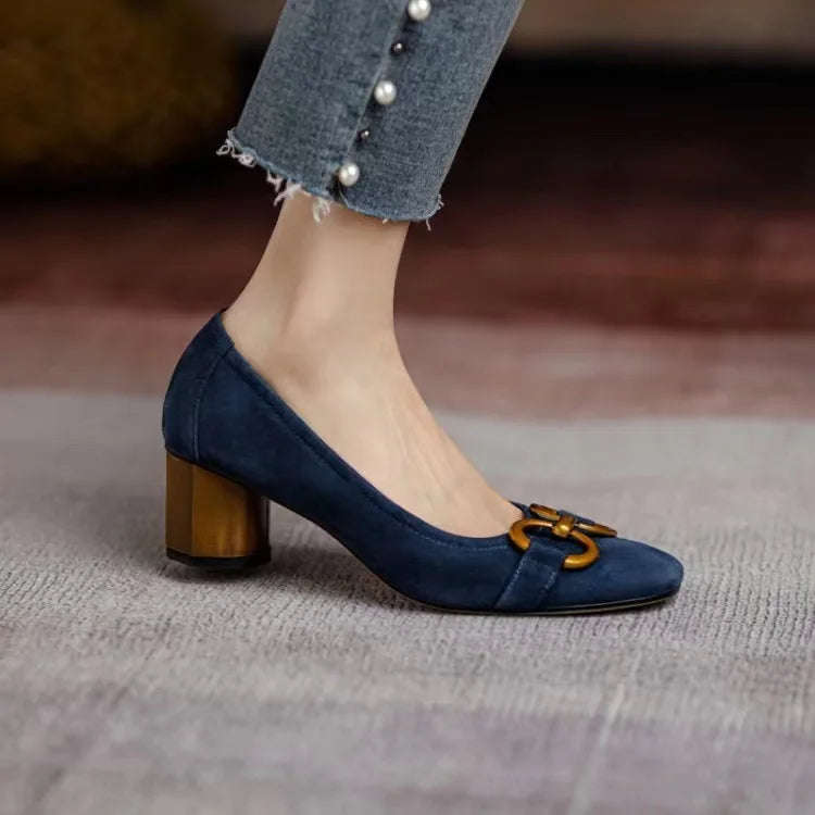 Damen Orthopädische Block Heel Pumps mit gepolsterter Einlegesohle und verstellbarem Riemen™ – Eleganter Komfort für den ganzen Tag