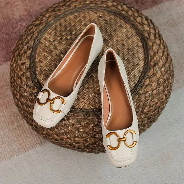 Orthopädische Ballerinas für Damen mit gepolsterter Innensohle und Schnallendetail™ – Eleganter Komfort für jeden Tag