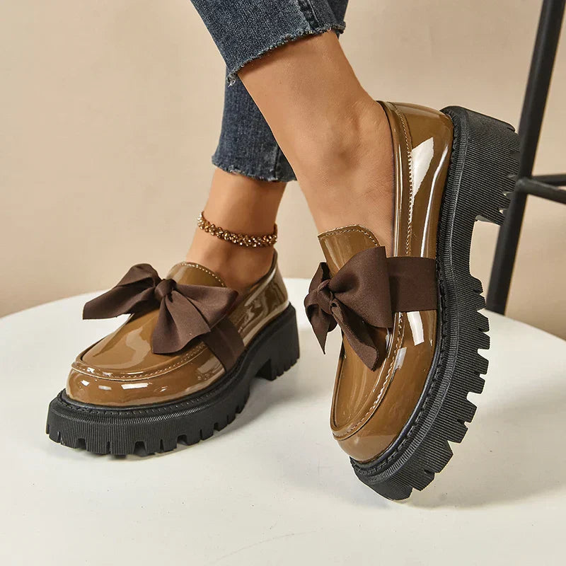 Damen Platform Loafers mit Schleifendetail und gepolsterter Innensohle™ – Stilvoller Komfort für den ganzen Tag