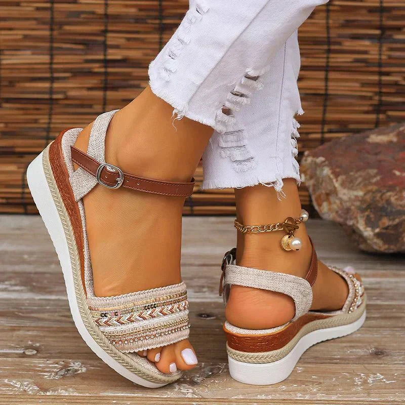 Orthopädische Riemensandalen für Damen mit gepolsterter Sohle und verstellbarer Passform™ – Ganztägiger Komfort ohne Kompromisse